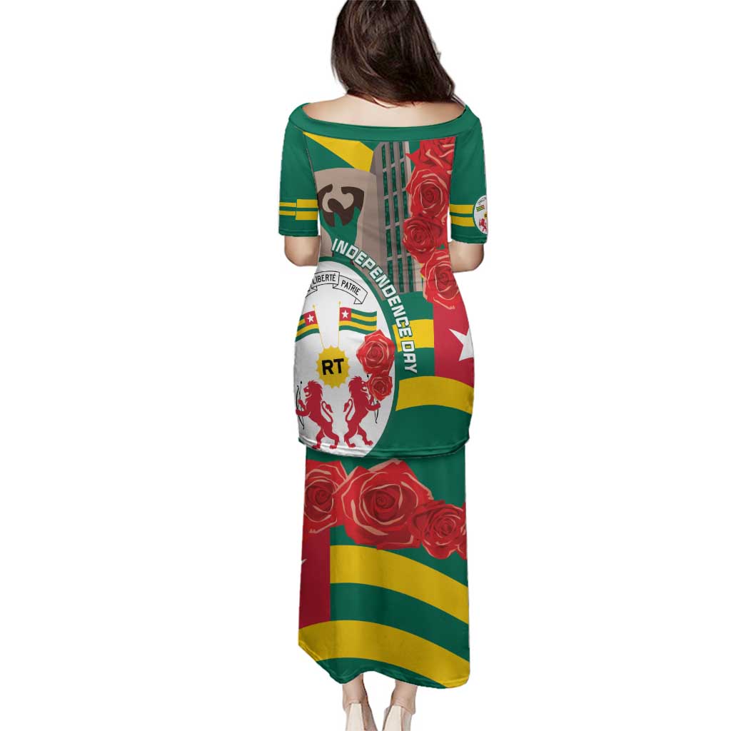 Togo Independence Day Family Matching Puletasi and Hawaiian Shirt Happy April 27th Coat Of Arms