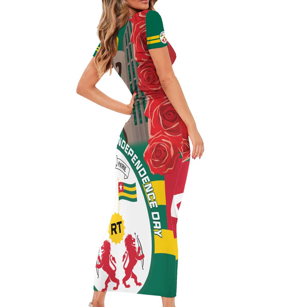 Togo Independence Day Family Matching Short Sleeve Bodycon Dress and Hawaiian Shirt Happy April 27th Coat Of Arms