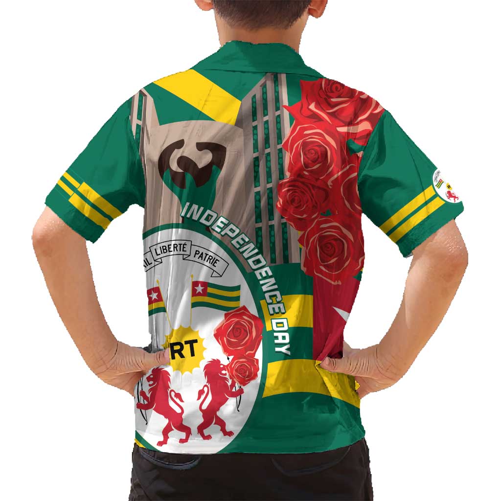 Togo Independence Day Family Matching Summer Maxi Dress and Hawaiian Shirt Happy April 27th Coat Of Arms