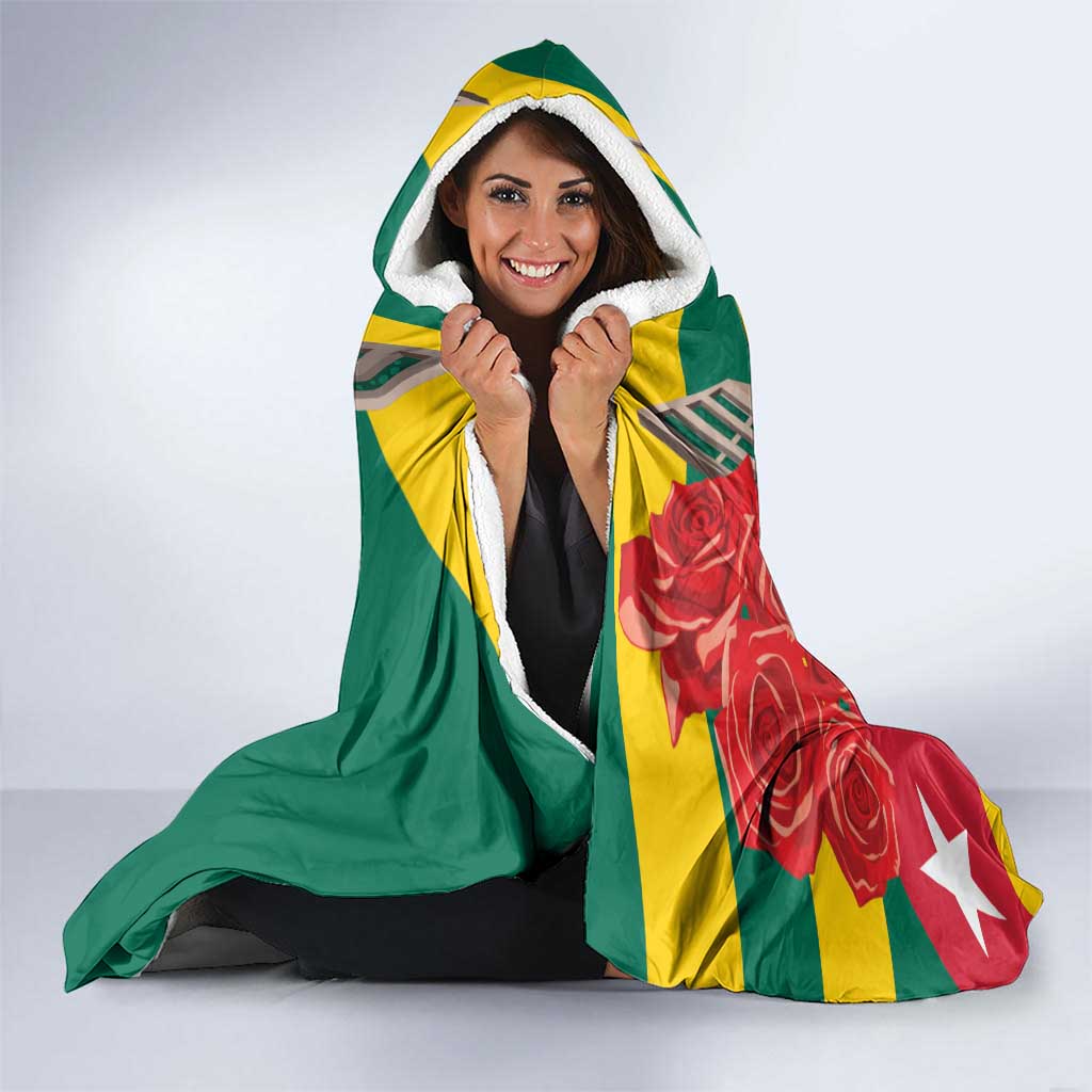 Togo Independence Day Hooded Blanket Happy April 27th Coat Of Arms