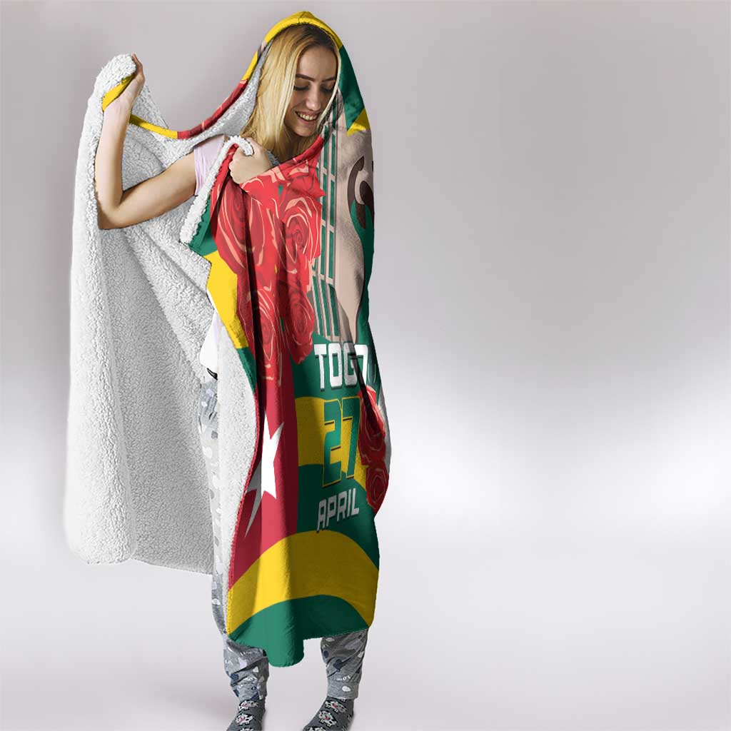Togo Independence Day Hooded Blanket Happy April 27th Coat Of Arms
