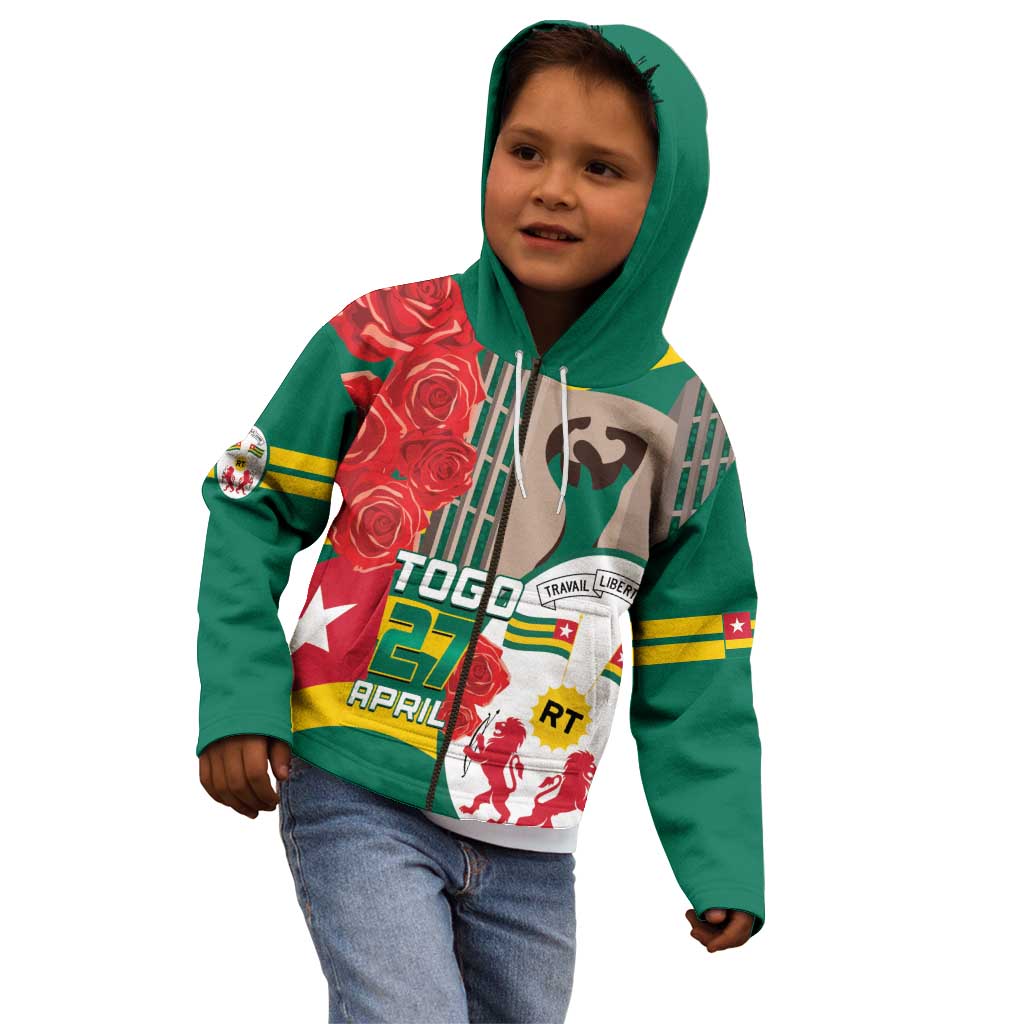 Togo Independence Day Kid Hoodie Happy April 27th Coat Of Arms