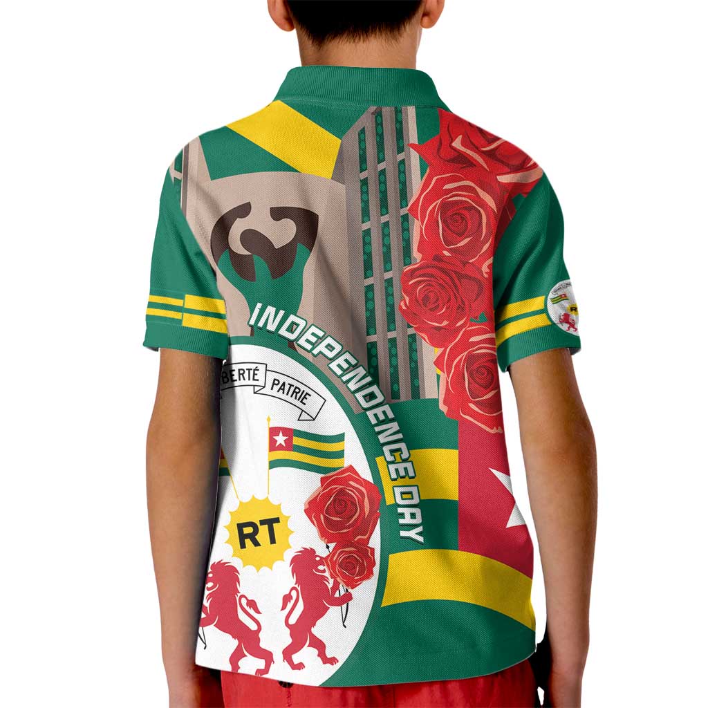 Togo Independence Day Kid Polo Shirt Happy April 27th Coat Of Arms