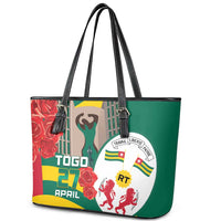Togo Independence Day Leather Tote Bag Happy April 27th Coat Of Arms