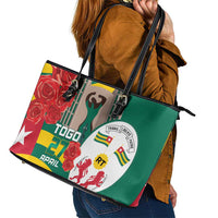 Togo Independence Day Leather Tote Bag Happy April 27th Coat Of Arms