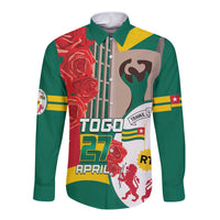 Togo Independence Day Long Sleeve Button Shirt Happy April 27th Coat Of Arms