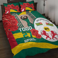 Togo Independence Day Quilt Bed Set Happy April 27th Coat Of Arms