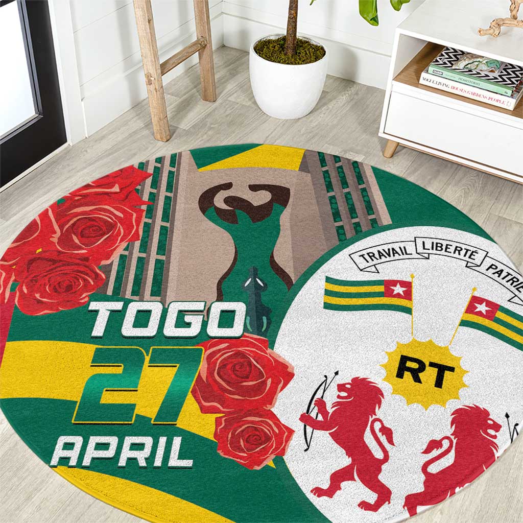 Togo Independence Day Round Carpet Happy April 27th Coat Of Arms