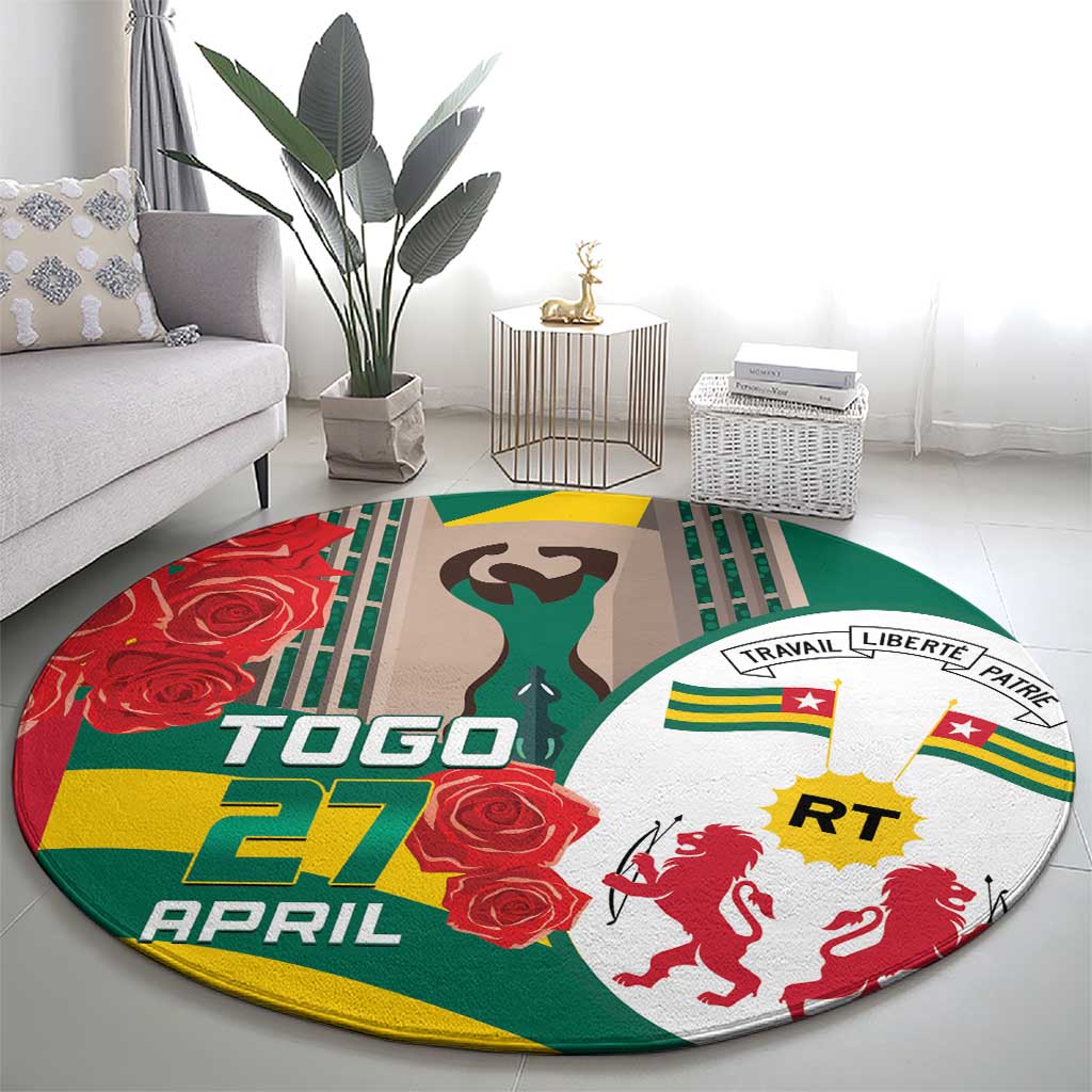 Togo Independence Day Round Carpet Happy April 27th Coat Of Arms