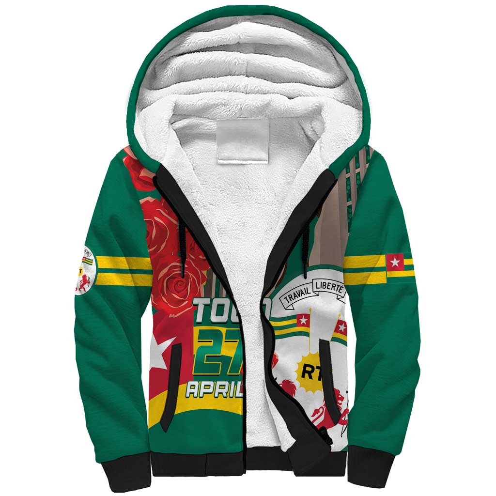 Togo Independence Day Sherpa Hoodie Happy April 27th Coat Of Arms