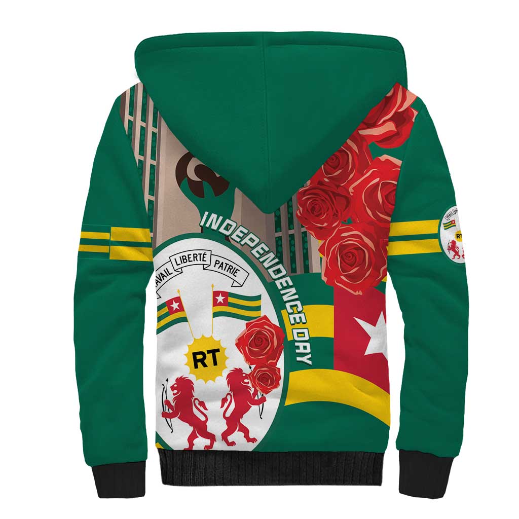 Togo Independence Day Sherpa Hoodie Happy April 27th Coat Of Arms