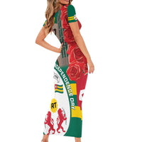 Togo Independence Day Short Sleeve Bodycon Dress Happy April 27th Coat Of Arms