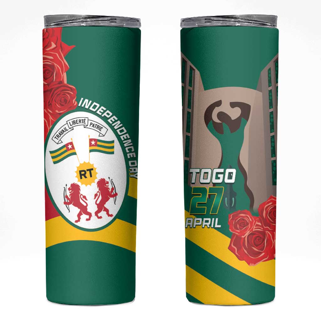 Togo Independence Day Skinny Tumbler Happy April 27th Coat Of Arms