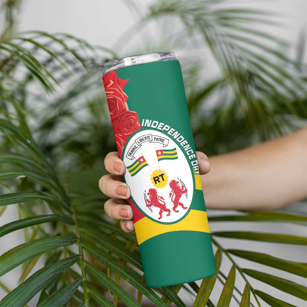 Togo Independence Day Skinny Tumbler Happy April 27th Coat Of Arms