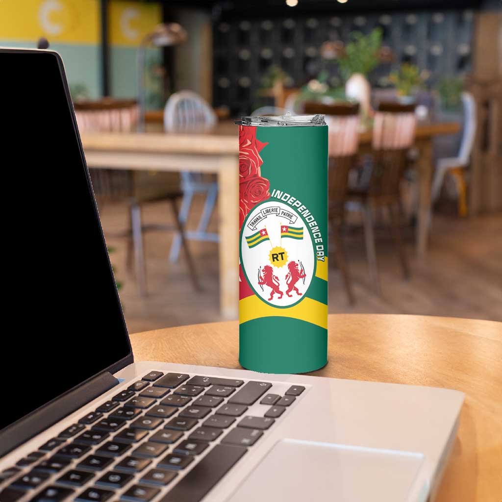 Togo Independence Day Skinny Tumbler Happy April 27th Coat Of Arms