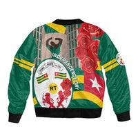 Togo Independence Day Sleeve Zip Bomber Jacket Happy April 27th Coat Of Arms