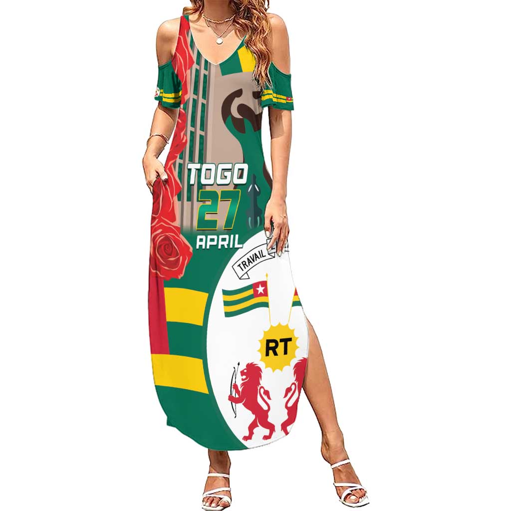 Togo Independence Day Summer Maxi Dress Happy April 27th Coat Of Arms