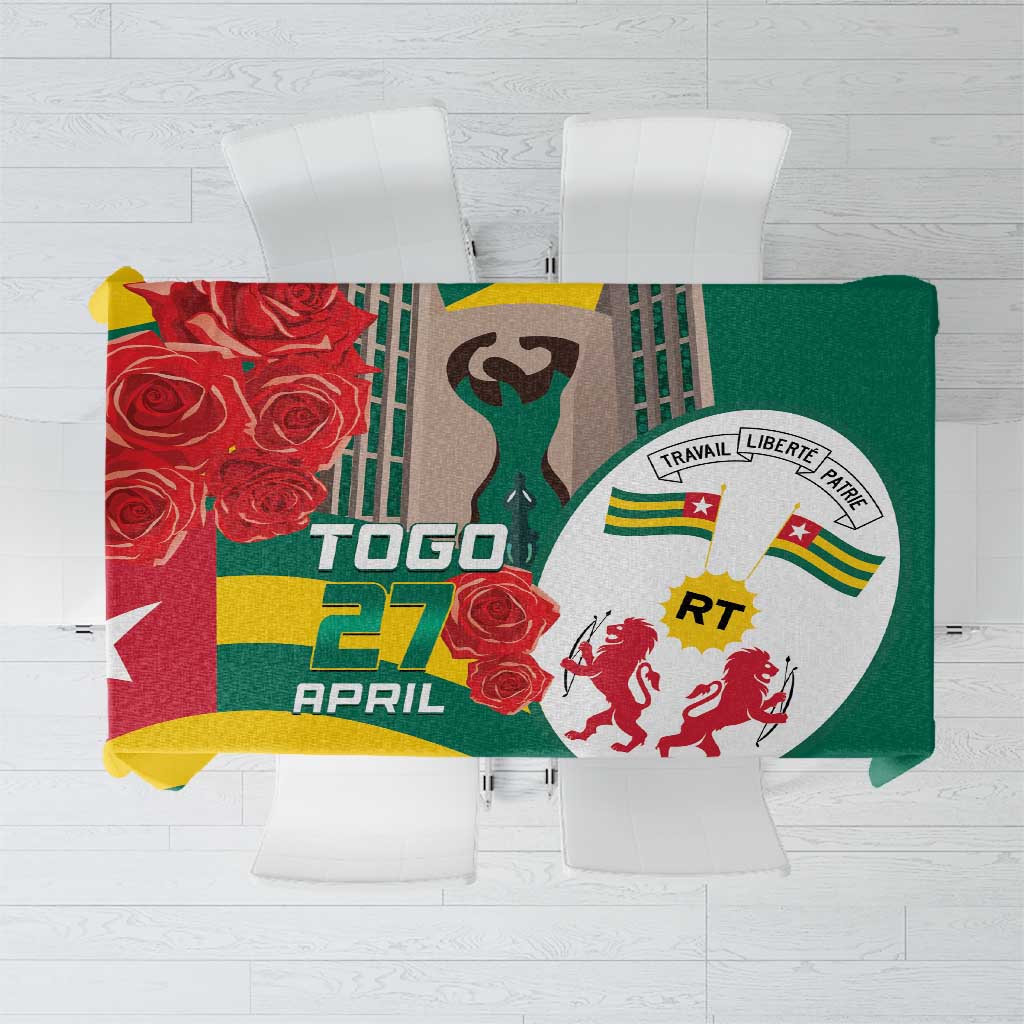 Togo Independence Day Tablecloth Happy April 27th Coat Of Arms