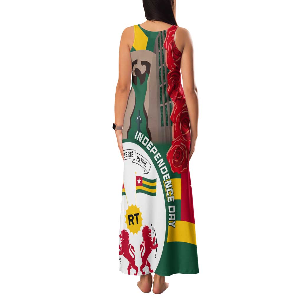 Togo Independence Day Tank Maxi Dress Happy April 27th Coat Of Arms