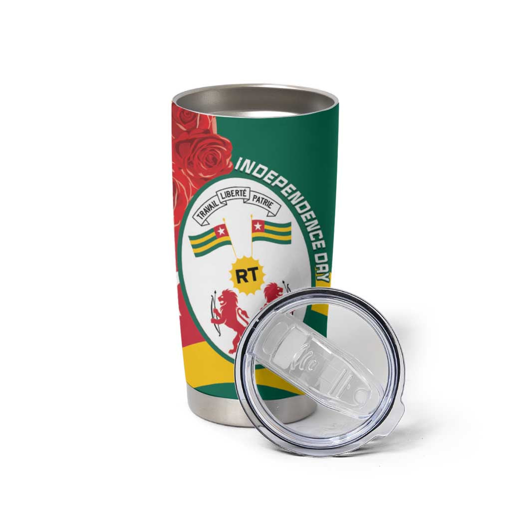 Togo Independence Day Tumbler Cup Happy April 27th Coat Of Arms
