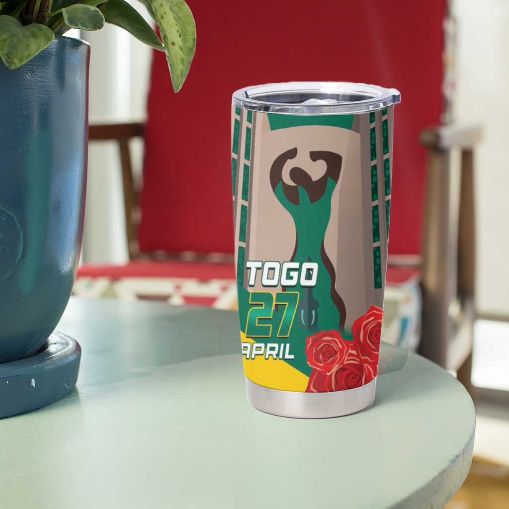 Togo Independence Day Tumbler Cup Happy April 27th Coat Of Arms