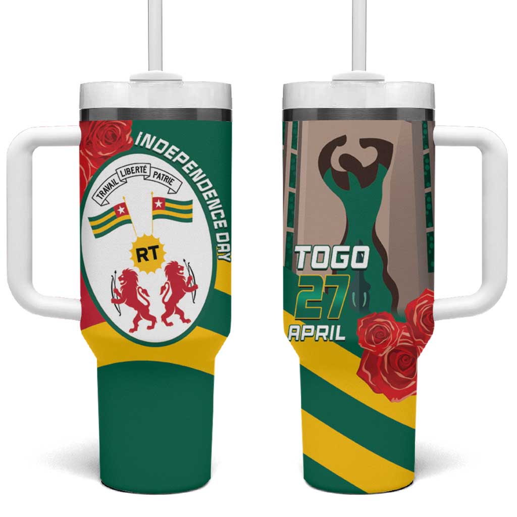 Togo Independence Day Tumbler With Handle Happy April 27th Coat Of Arms