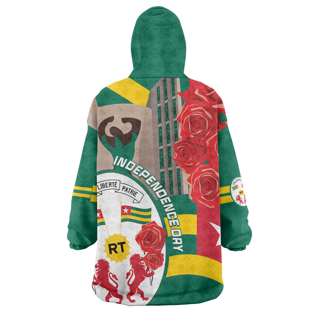 Togo Independence Day Wearable Blanket Hoodie Happy April 27th Coat Of Arms