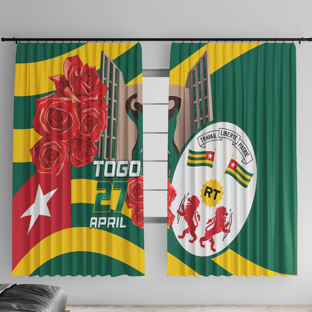 Togo Independence Day Window Curtain Happy April 27th Coat Of Arms