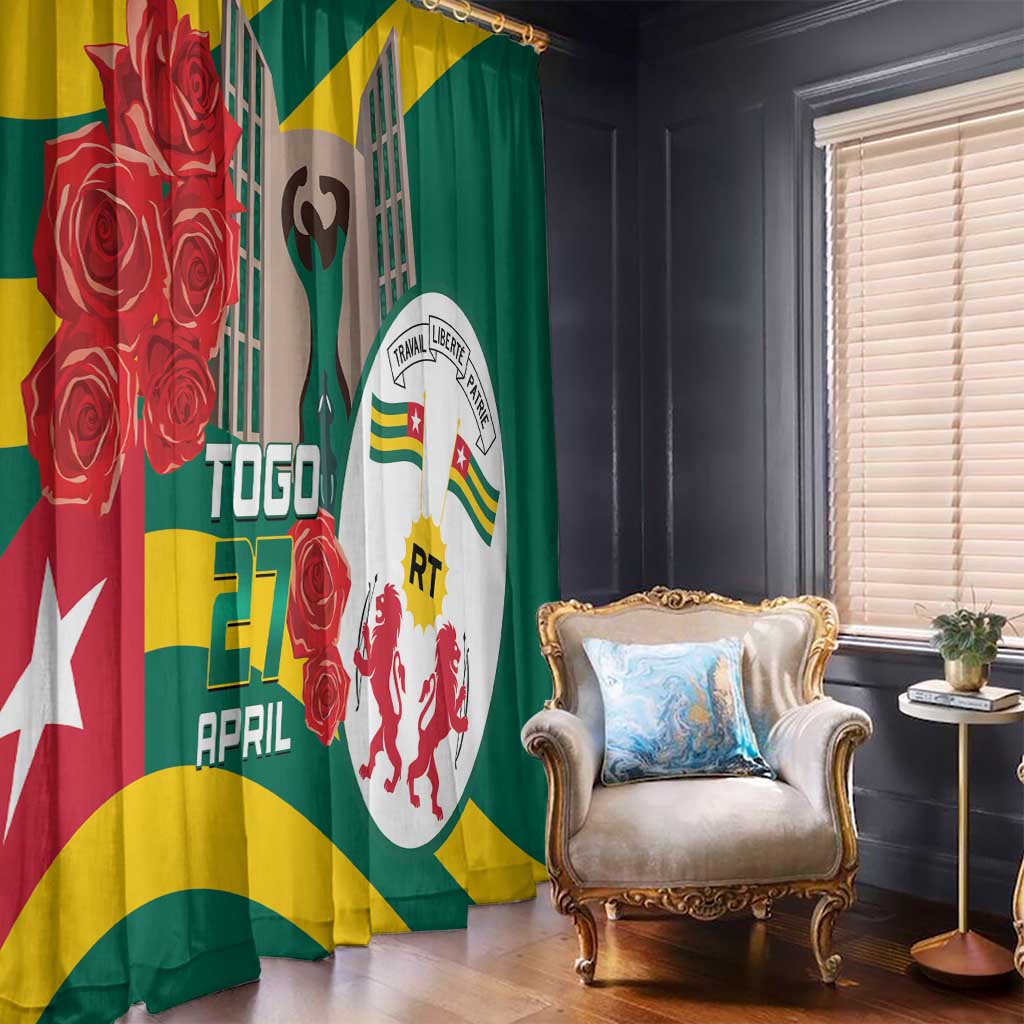 Togo Independence Day Window Curtain Happy April 27th Coat Of Arms
