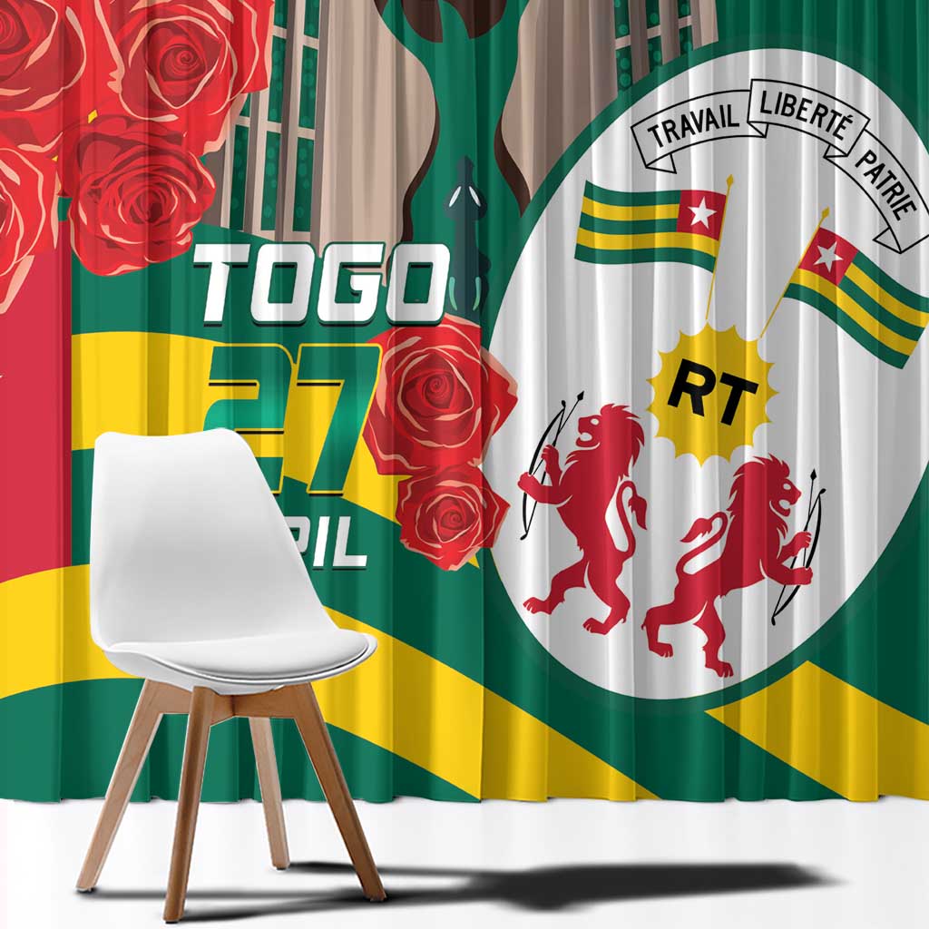 Togo Independence Day Window Curtain Happy April 27th Coat Of Arms