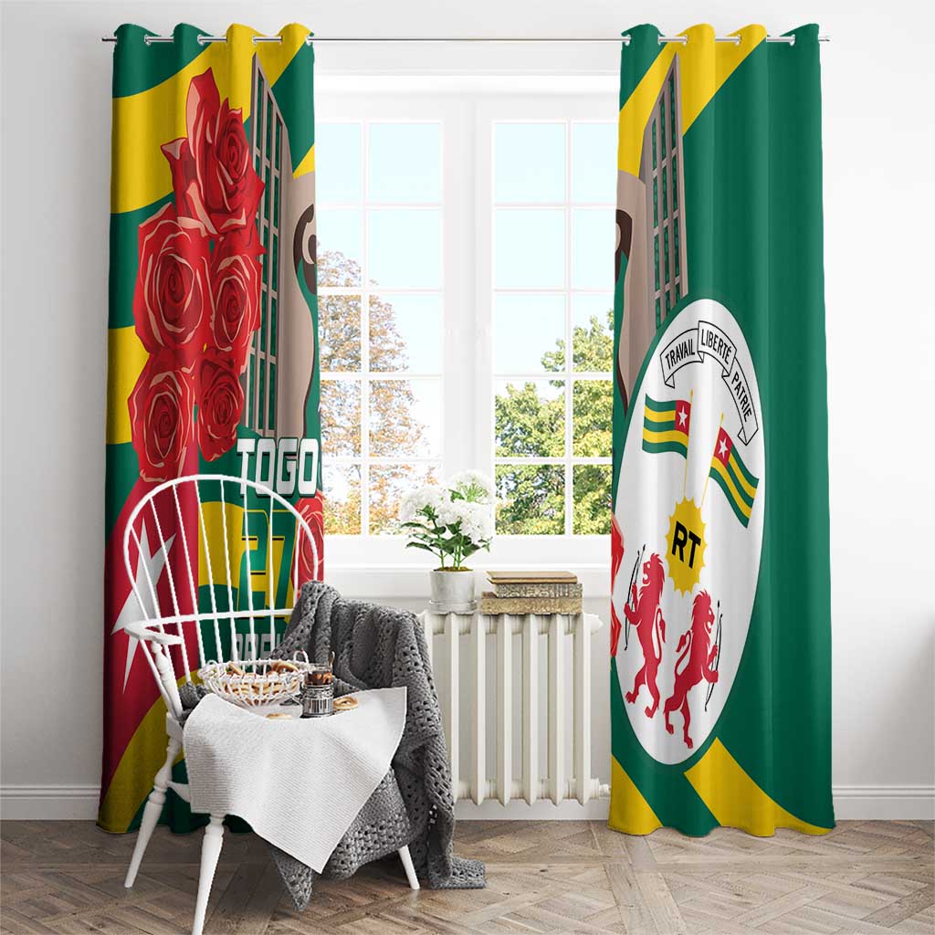 Togo Independence Day Window Curtain Happy April 27th Coat Of Arms