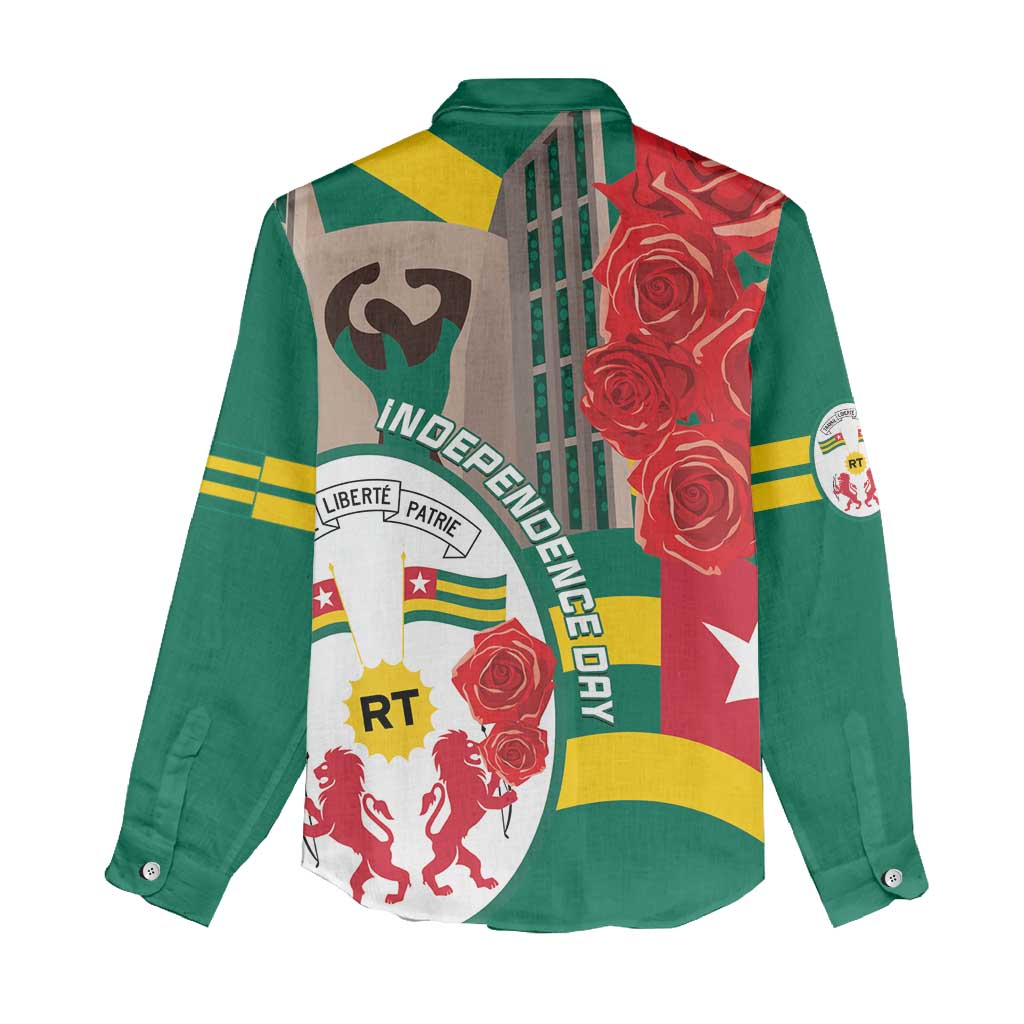 Togo Independence Day Women Casual Shirt Happy April 27th Coat Of Arms