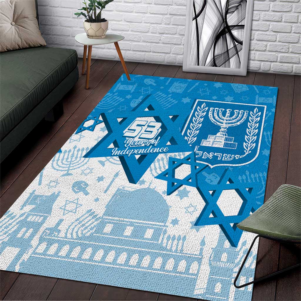 Israel Independence Day Area Rug Yom Ha'atzmaut Star Of David Jewish Pattern
