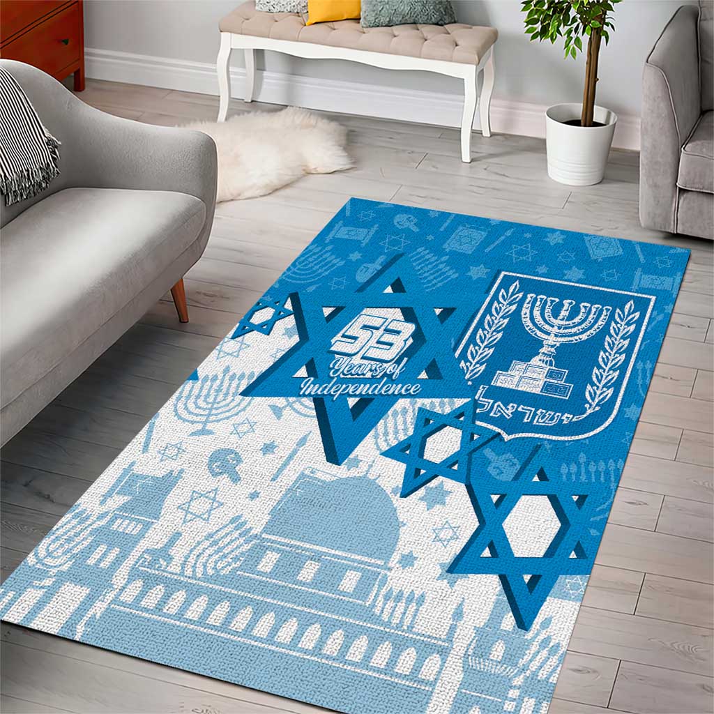 Israel Independence Day Area Rug Yom Ha'atzmaut Star Of David Jewish Pattern