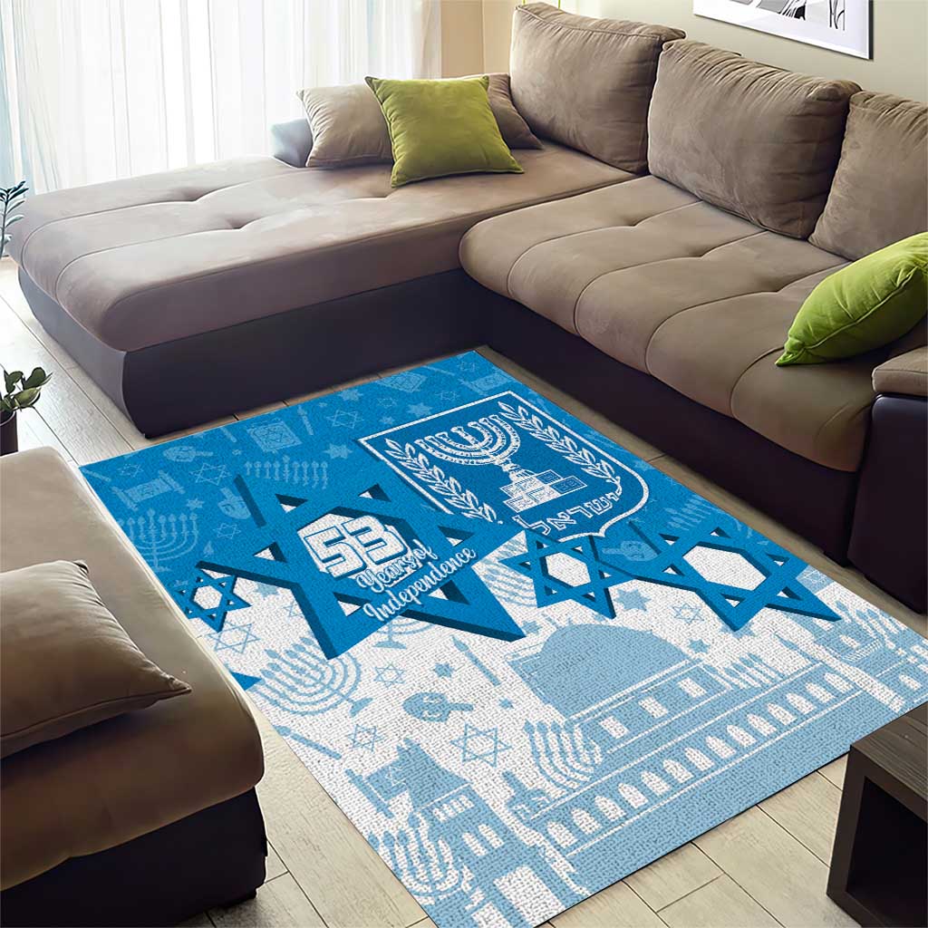 Israel Independence Day Area Rug Yom Ha'atzmaut Star Of David Jewish Pattern