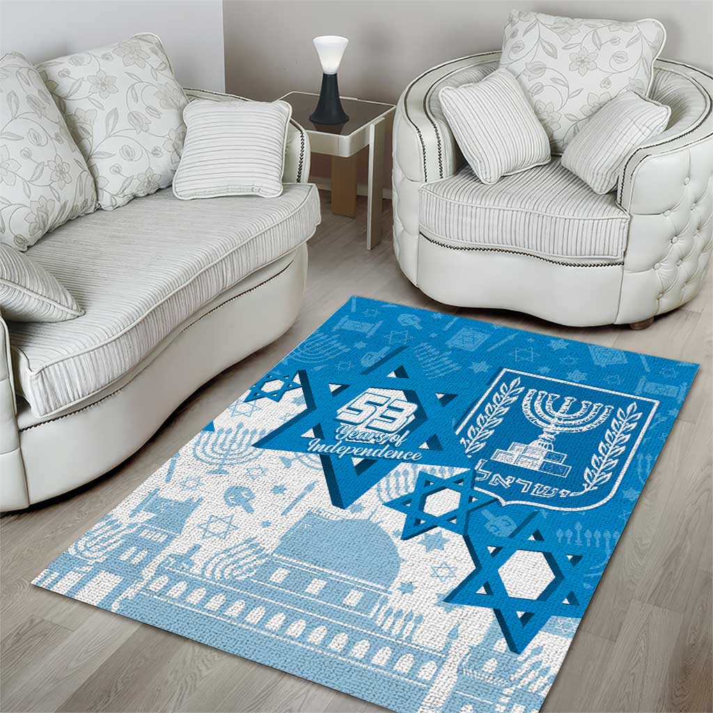 Israel Independence Day Area Rug Yom Ha'atzmaut Star Of David Jewish Pattern