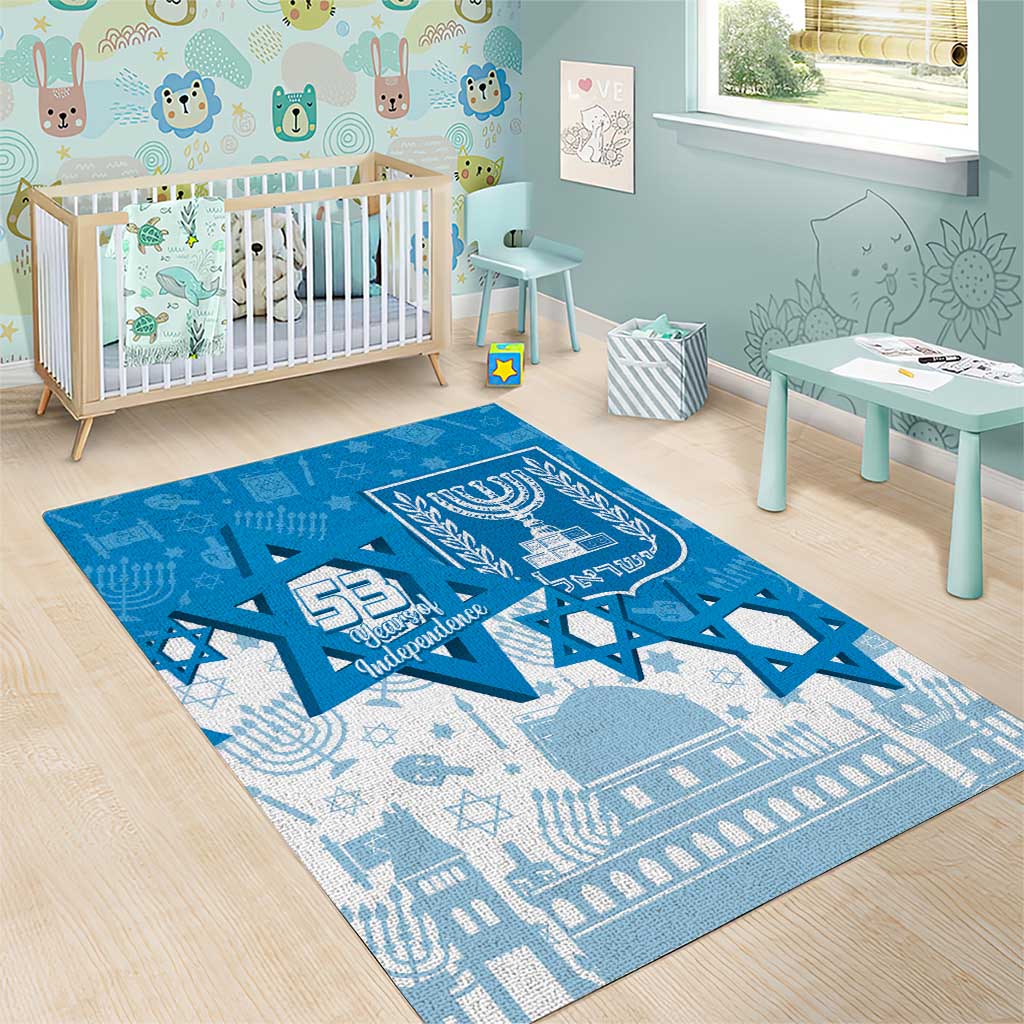 Israel Independence Day Area Rug Yom Ha'atzmaut Star Of David Jewish Pattern