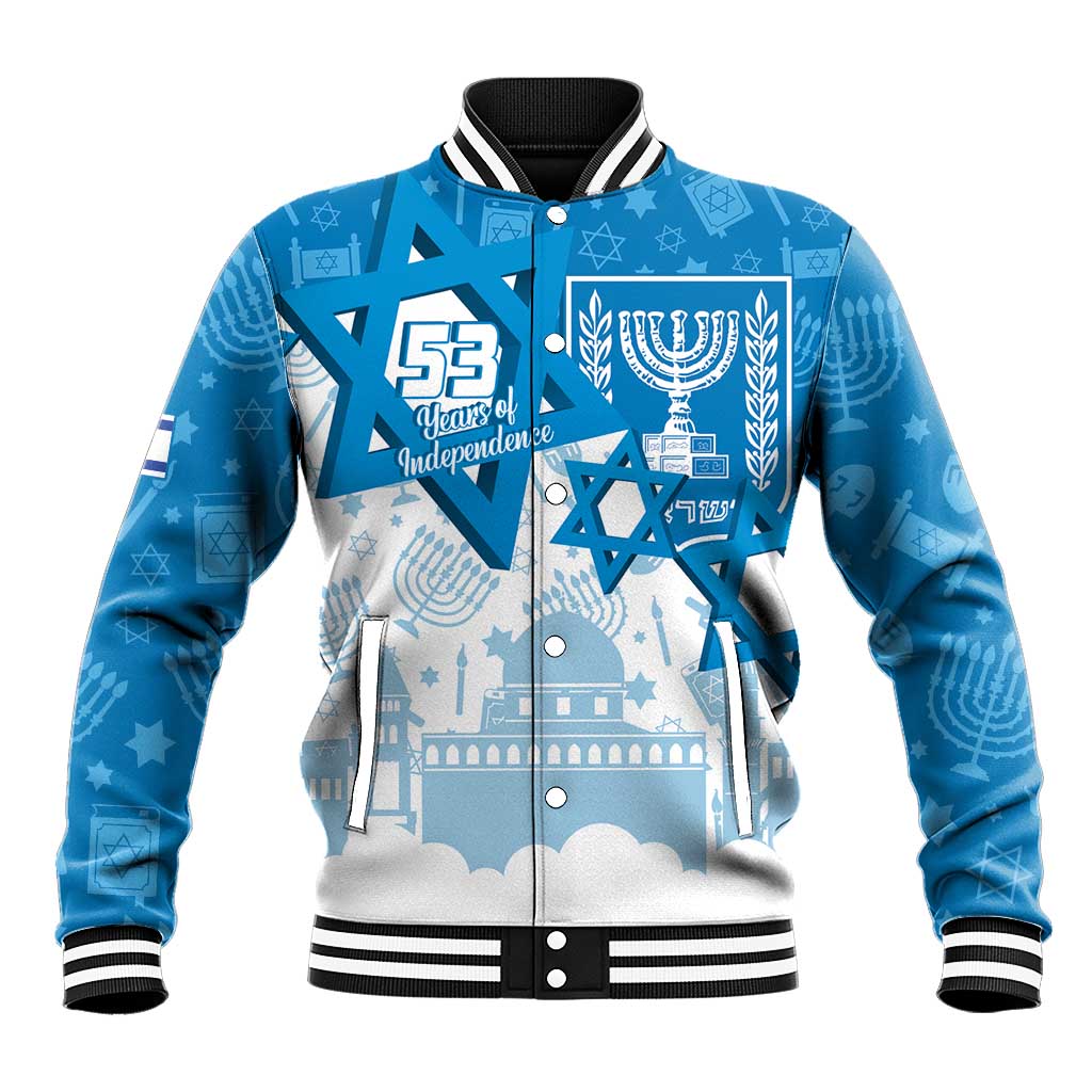 Israel Independence Day Baseball Jacket Yom Ha'atzmaut Star Of David Jewish Pattern