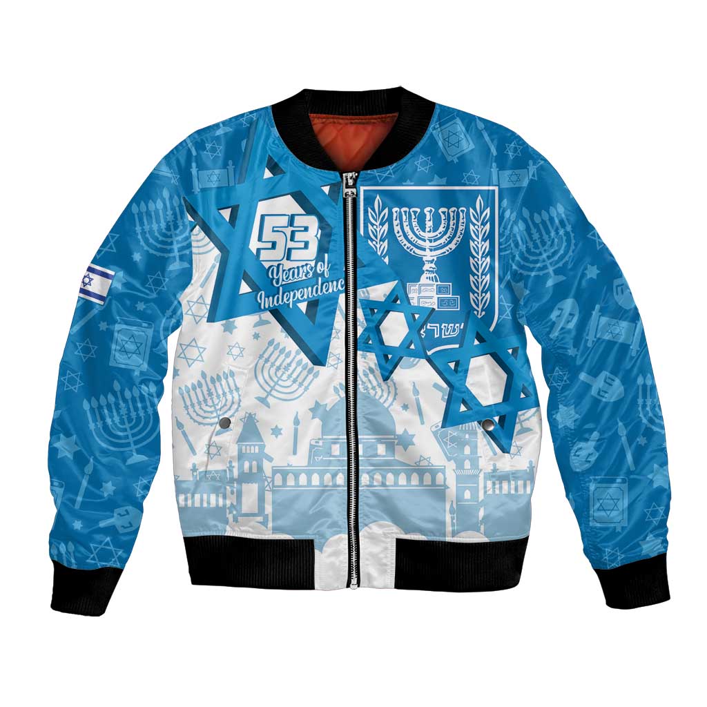 Israel Independence Day Bomber Jacket Yom Ha'atzmaut Star Of David Jewish Pattern