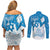 Israel Independence Day Couples Matching Off Shoulder Short Dress and Long Sleeve Button Shirt Yom Ha'atzmaut Star Of David Jewish Pattern