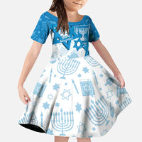 Israel Independence Day Family Matching Off Shoulder Maxi Dress and Hawaiian Shirt Yom Ha'atzmaut Star Of David Jewish Pattern