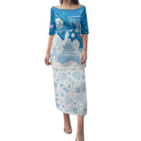 Israel Independence Day Family Matching Puletasi and Hawaiian Shirt Yom Ha'atzmaut Star Of David Jewish Pattern