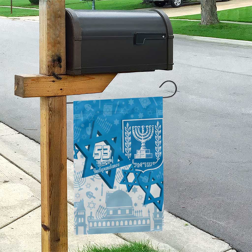 Israel Independence Day Garden Flag Yom Ha'atzmaut Star Of David Jewish Pattern