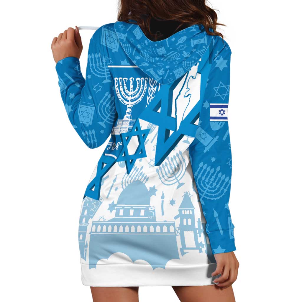 Israel Independence Day Hoodie Dress Yom Ha'atzmaut Star Of David Jewish Pattern