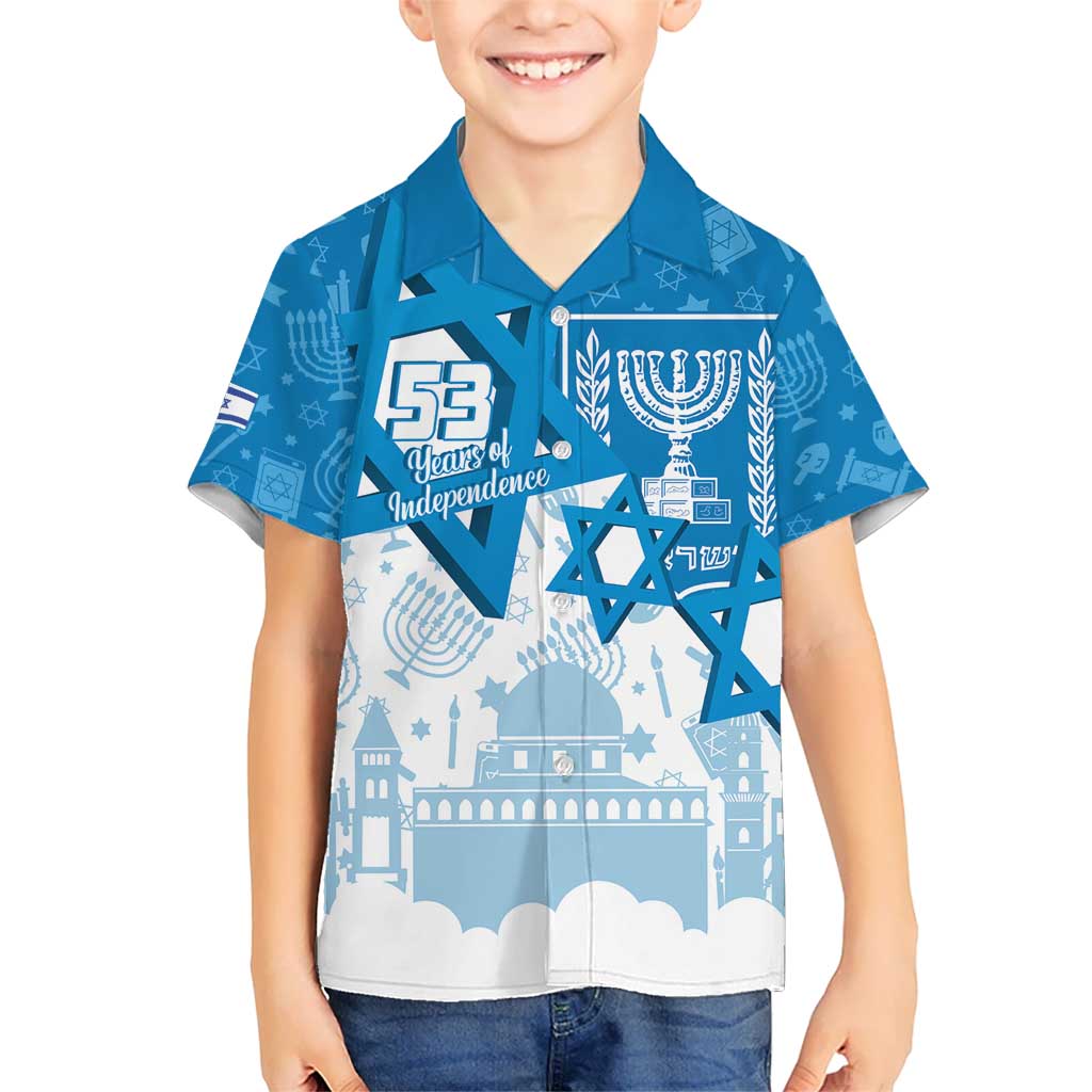 Israel Independence Day Kid Hawaiian Shirt Yom Ha'atzmaut Star Of David Jewish Pattern