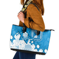 Israel Independence Day Leather Tote Bag Yom Ha'atzmaut Star Of David Jewish Pattern