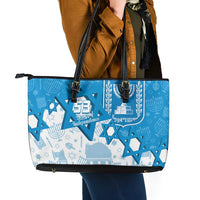 Israel Independence Day Leather Tote Bag Yom Ha'atzmaut Star Of David Jewish Pattern