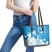 Israel Independence Day Leather Tote Bag Yom Ha'atzmaut Star Of David Jewish Pattern