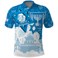 Israel Independence Day Polo Shirt Yom Ha'atzmaut Star Of David Jewish Pattern