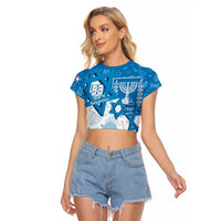 Israel Independence Day Raglan Cropped T Shirt Yom Ha'atzmaut Star Of David Jewish Pattern
